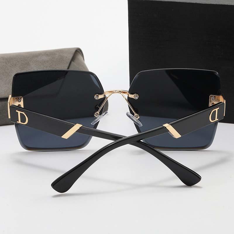 Rimless Square Sunglasses Woman Man Brand Designer Vintage Sun Glasses Female Male Fashion Luxury Retro Big Frame