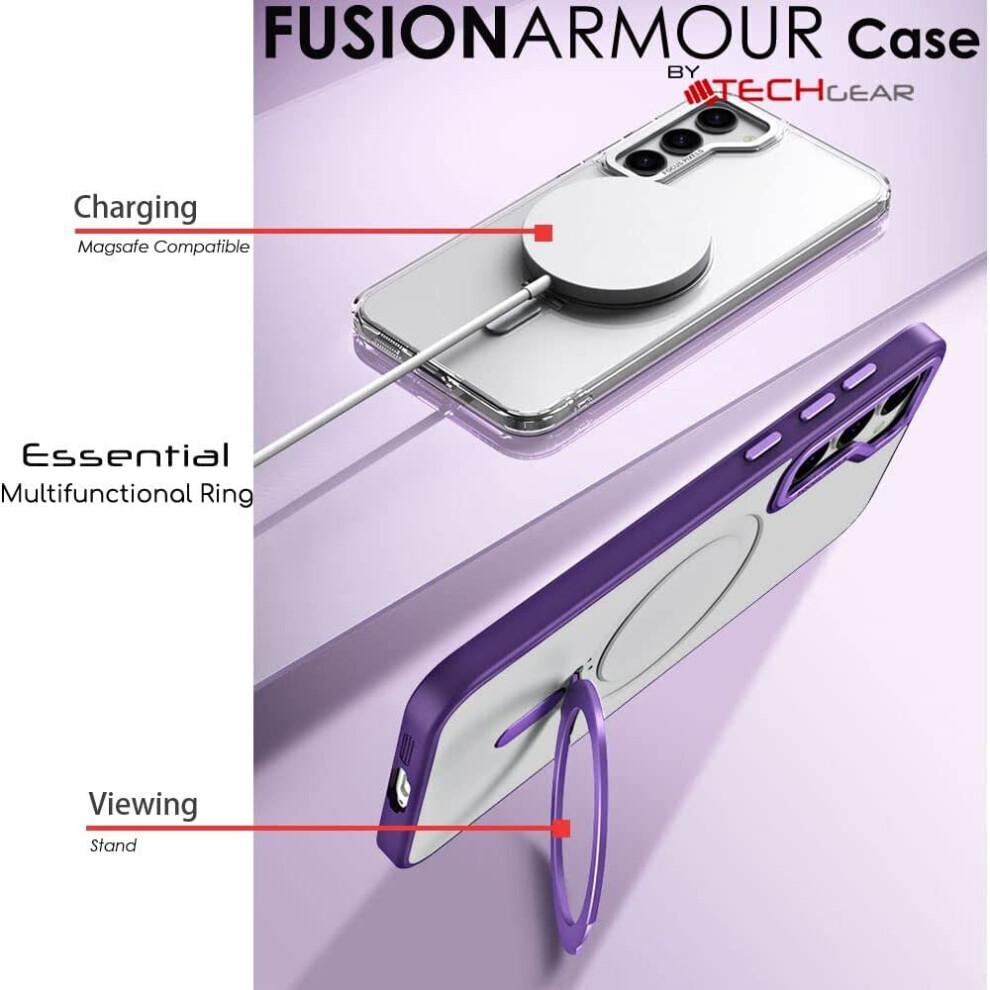 Galaxy S23 Plus Stand Case [Fusion Armour Ring] Premium Tough Rugged Protective Magnetic Kickstand Case, Wireless Charging Case for Samsung S23+