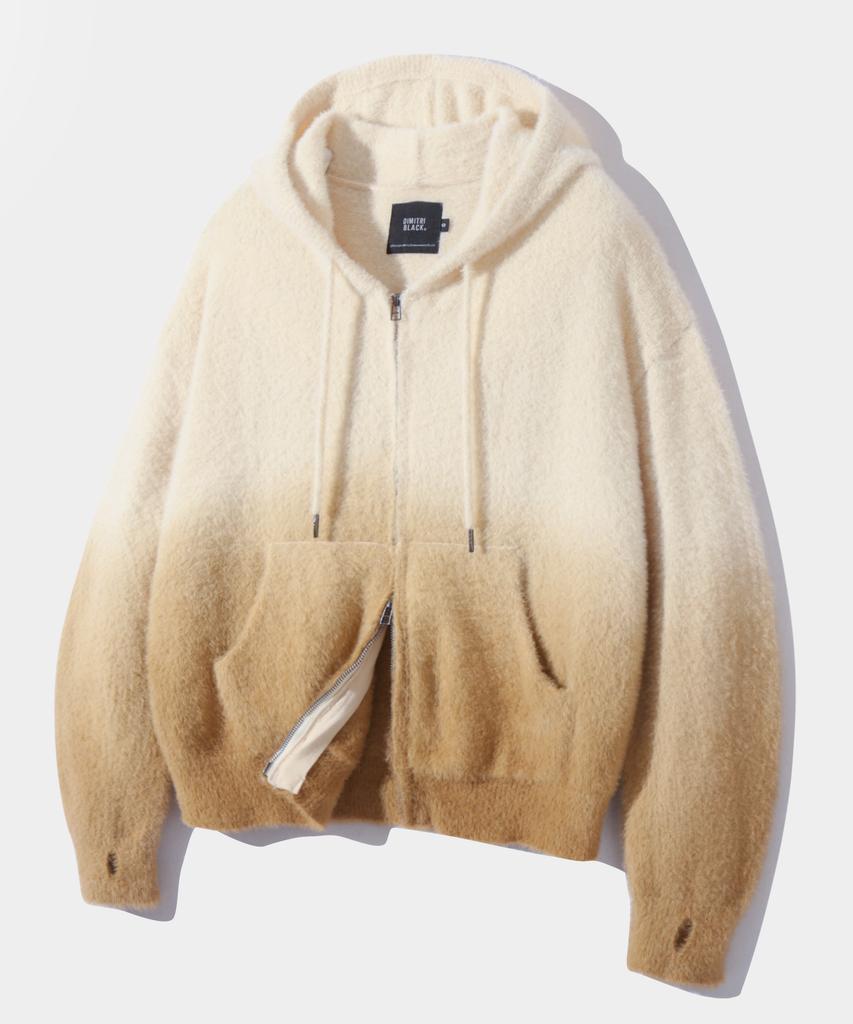 Dimiteulibeullaeg 2Way Essential Gradient Hairy Zip-Up Hoodie_Oatmeal