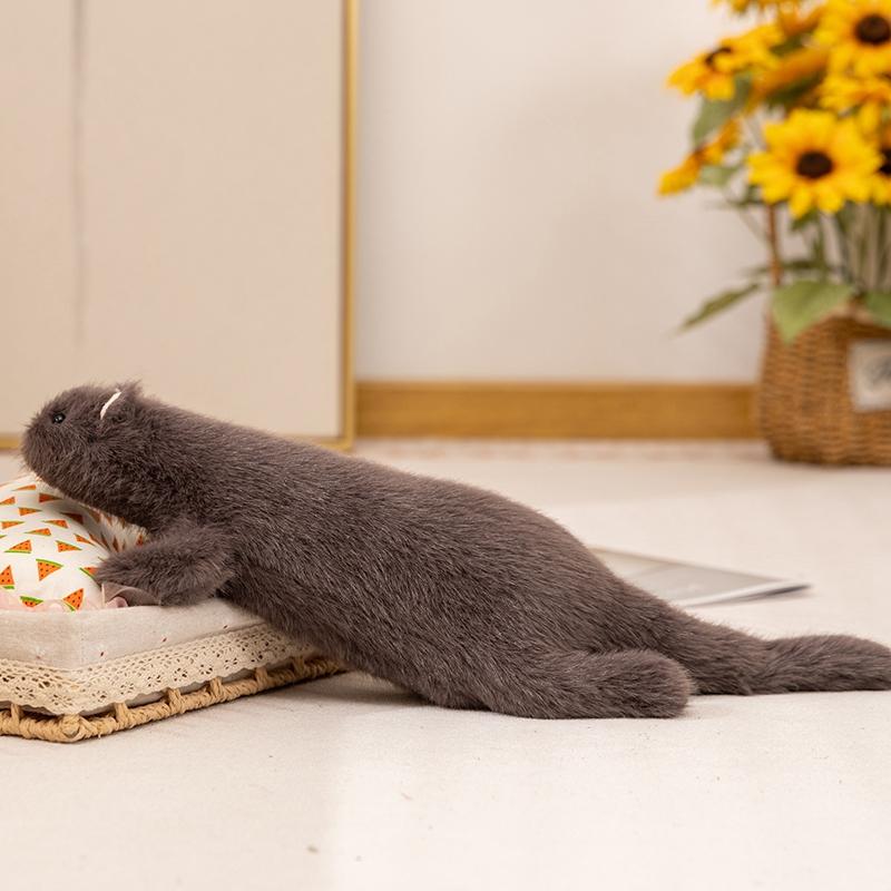 Peluche Furetto Animale Piccolo Carino Realistico Sdraiato Bambola Furetto Animale di Peluche Confortevole al Tatto Bambola Addormentata