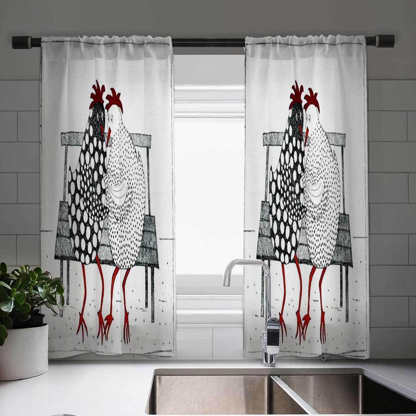 

2 панели Fortune Cat Fish cafe Print Шторы Шторы для кухни Жалюзи для кухни Оконные шторы 75% затемнения Кофейные стержни cortinas (W50H130cm)-2pcs&Grommet Top