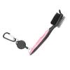 Multifunctional Golf Club Cleaner Brush with Nylon Steel Dual Bristles Cleaning ToolPink