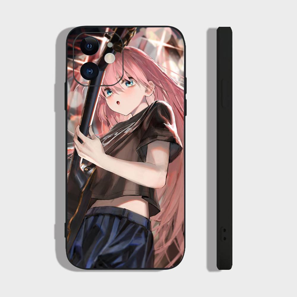 Gotou Hitori Anime B-Bocchi The Rock Phone Case For IPhone 17 Air 16 15 14 13 Pro Max 11 12 Black Silicone Cover