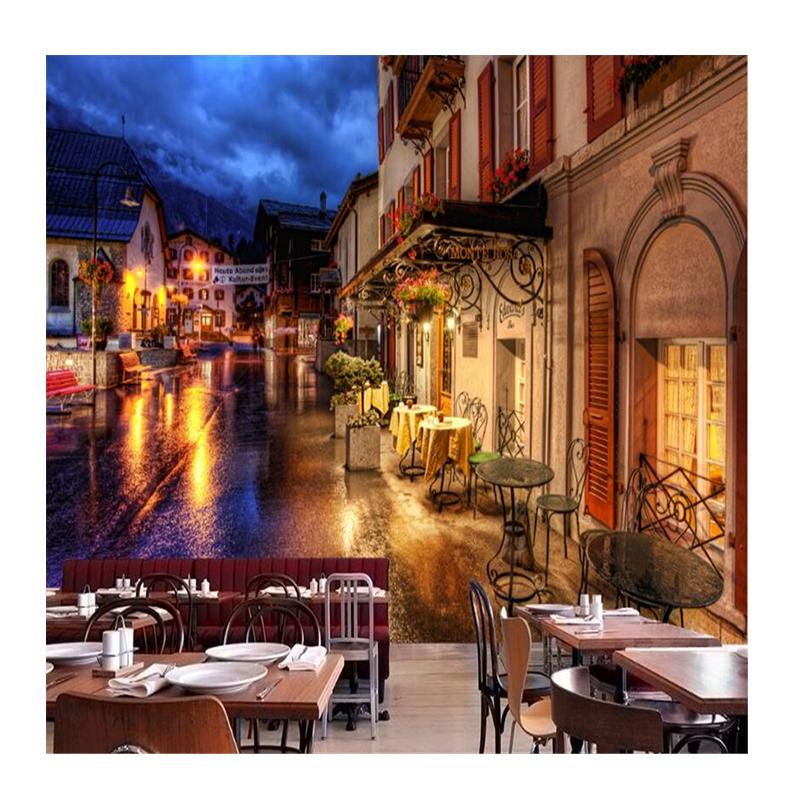 

European Town Wallpaper European Street Scenery Wall Mural Background Wall Wallpaper 200 cm(W) x 140 cm(H)