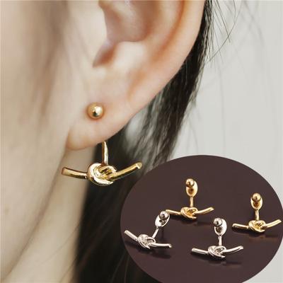 Punk Nietenohrringe für Damen Persönlicher Einzigartiger Schleifenknoten Ohrring Brincos Modeschmuck pendientes