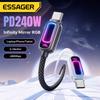 Essager 240W Typ C zu USB C Kabel PD 3.1 Schnellladekabel für iPhone 17 16 15 Macbook Pro Xiaomi USB C Datenkabel