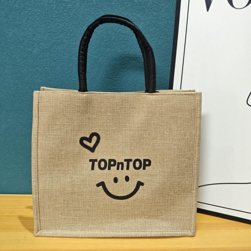 Snoopy Mickey Pattern Tote Bag With Cotton Linen Material For Daily Use And Trendy Casual Style