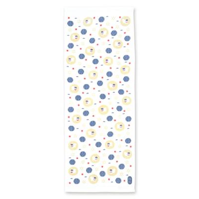 Miyamoto Towel Face Inuhariko Made In 34 X 90 05610 (Miyamoto-towel) Towel, (Dog Doll) "Shomon Raifu" (Laughing Fortune) Design, White, Japan, Approx.