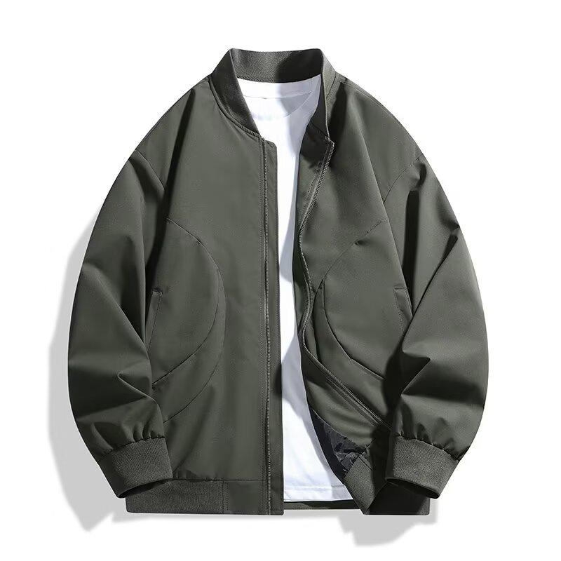 Giacca Bomber da Uomo Stile Coreano con Collo Rialzato – Casuale e Versatile per Primavera e Autunno