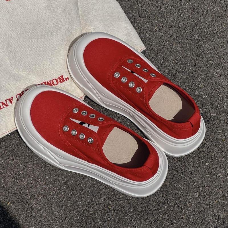 Breathable foam platform canvas shoes, little white shoes, women's summer and autumn new women's shoes, casual versatile board shoes