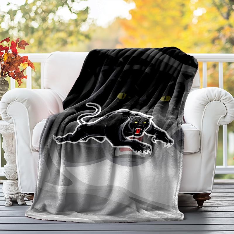 Panthers Flannel Blanket Soft All-Season Throw, Design for Camping, Car Travel, Hiking Sofa, Bed, Office Perfect Gift for Parties