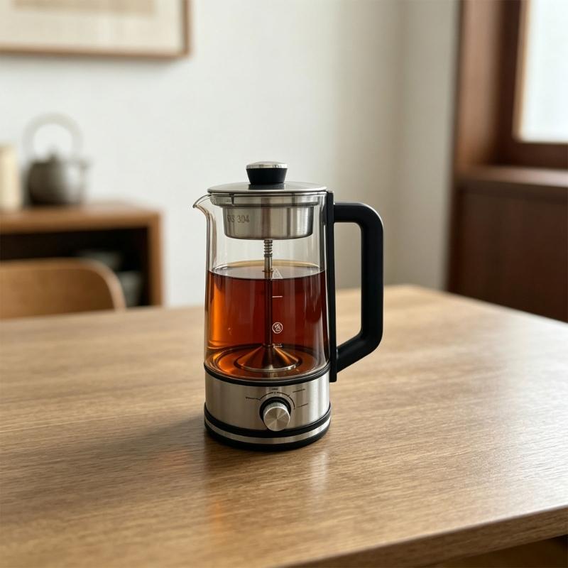 Automatic Steam Tea Maker With Nonrust Steel And High Borosilicate Glass For Healthy Brewing Perfect For Home And Office Use