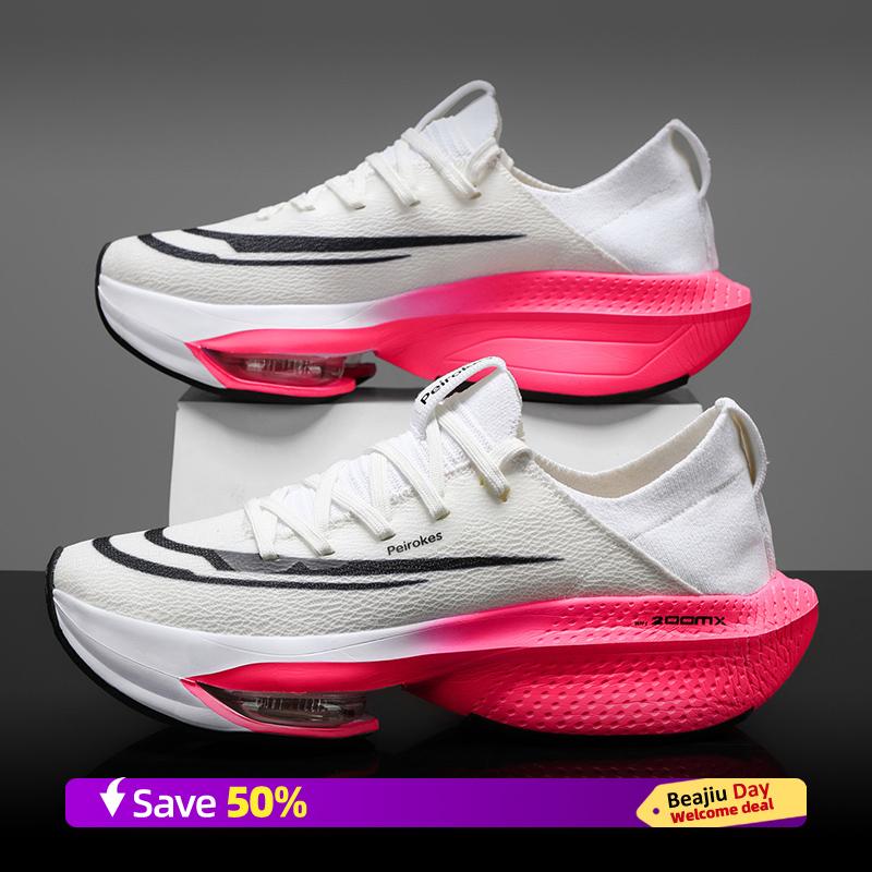 

Air Cushion Marathon Men Sports Running Shoes Breathable Lightweight Women s Comfortable Athletic Nonskid Carbon Plate Sneakers 34