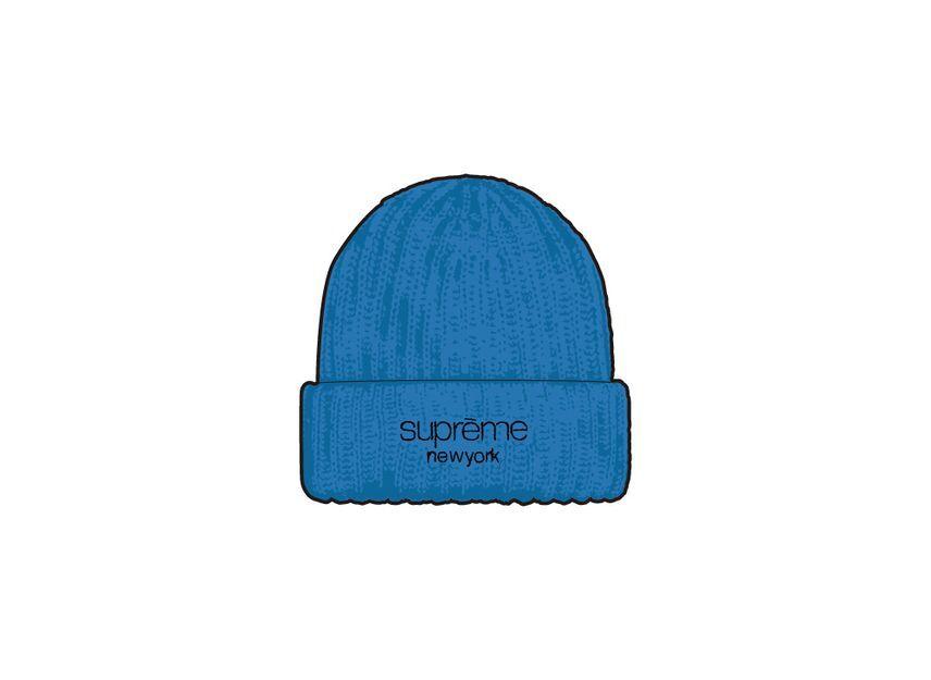 Supreme Classic Logo Chunky Ribbed Beanie Light Blue One-Size