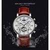 KINYUED Tourbillon Men Watches Fashion Business Automatic Mechanical Watch Men Casual Leather Waterproof Watch