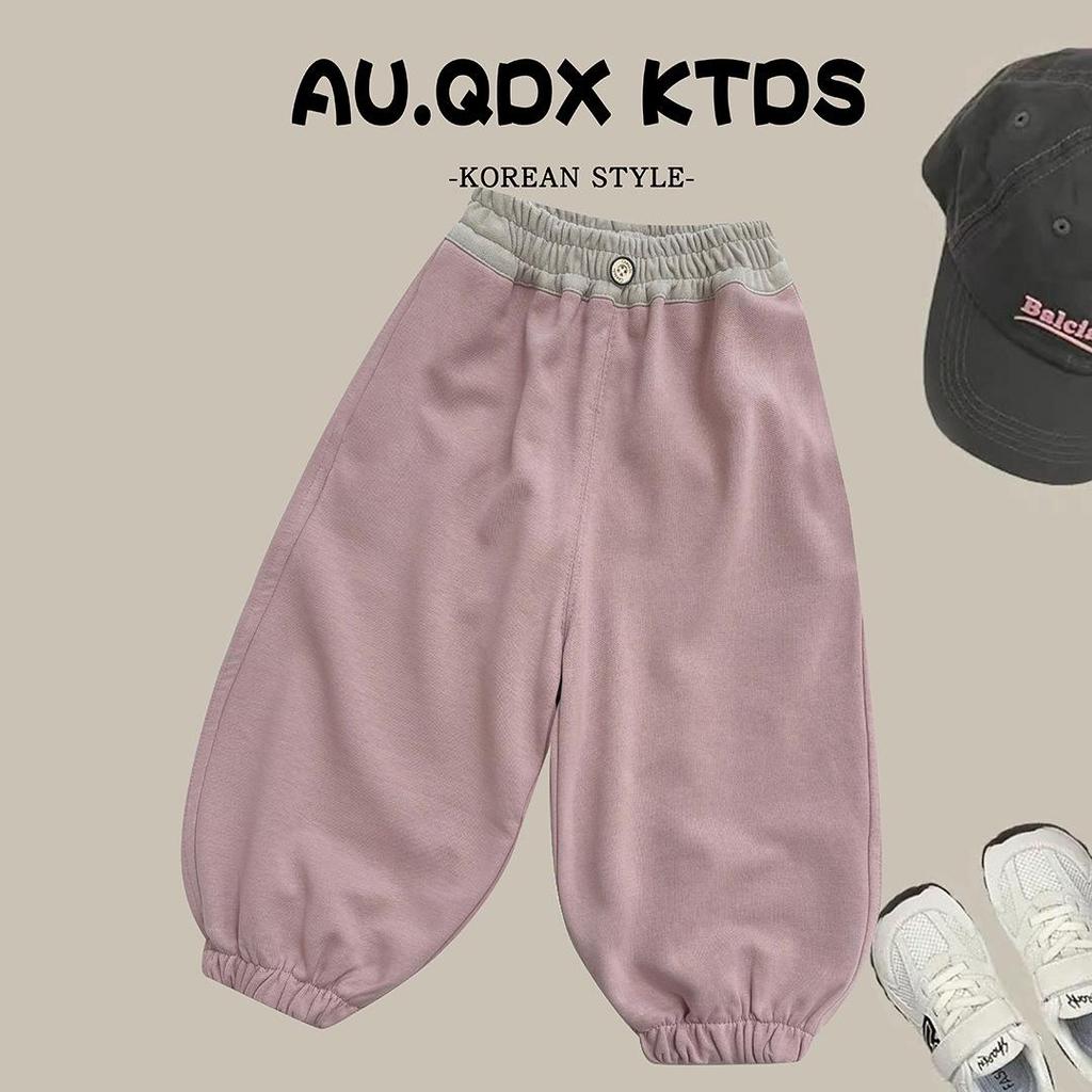 Girls' Trendy Autumn & Winter Cotton Sweatpants with Plus Velvet