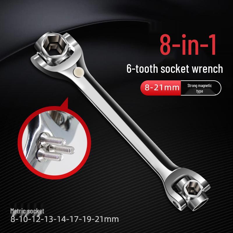 Niemiecki 52-w-1 Wielofunkcyjny Zestaw Kluczy Nasadowych i Uniwersalny Klucz z Obrotową Głowicą 8-w-1