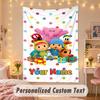 Custom Personalized Tapestry,Pocoyó Print Custom Name Text Wall Art Hanging for Bedroom