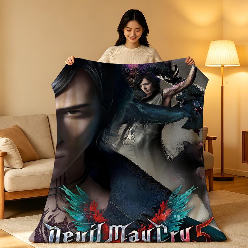 Game D-Devil M-May C-Cry Throw High-Density Short Plush Blanket Soft Skin-Friendly for Sofa Nap Air-Conditioned Room