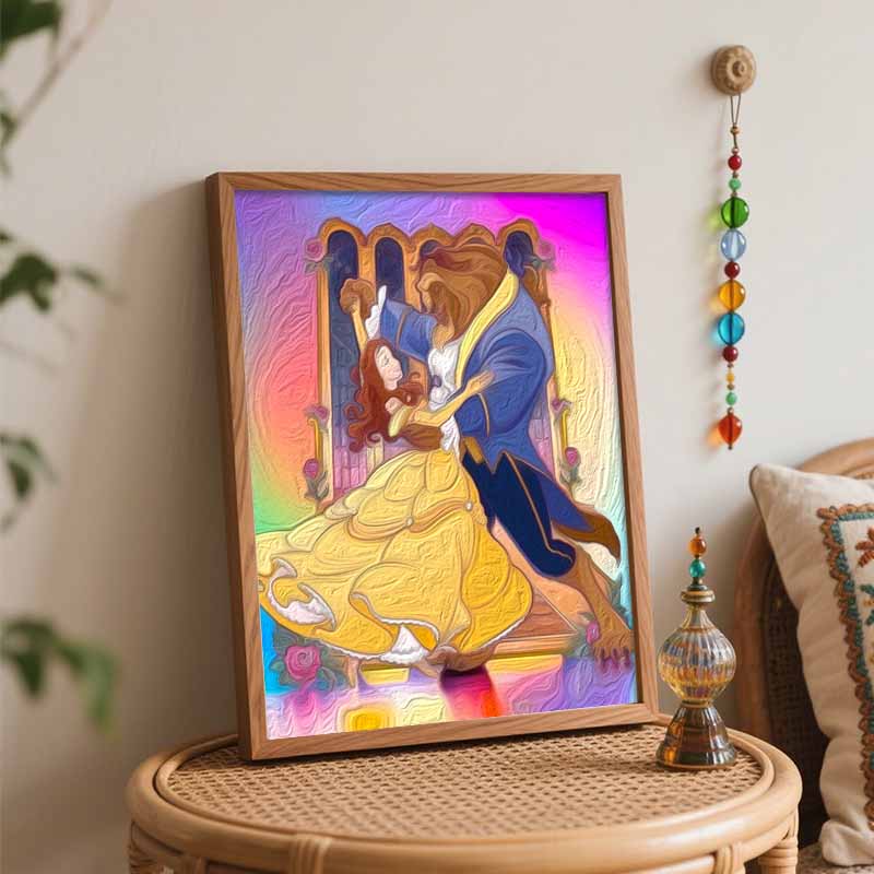 Disney Beauty and The Beast digital oil painting art kit DIY handmade home decoration gift