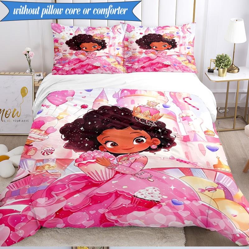 Black Princess Magic Celebration 3pcs K-pop music group Bedding set,Ideal for Bedroom, Dormitory,Including Duvet Cover And 2pcs Pillowcases,Fan gifts