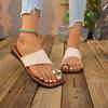 Fashion Plus Size 2025 Summer Women’s Slippers Butterfly Metal Decoration Square Toe Low Heel Sandals for Hot Sale Beach Thong Slippers