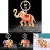 Charming Rhinestone Elephant Car Keychain Stylish Metal Pendant For Unique Gift Ideas