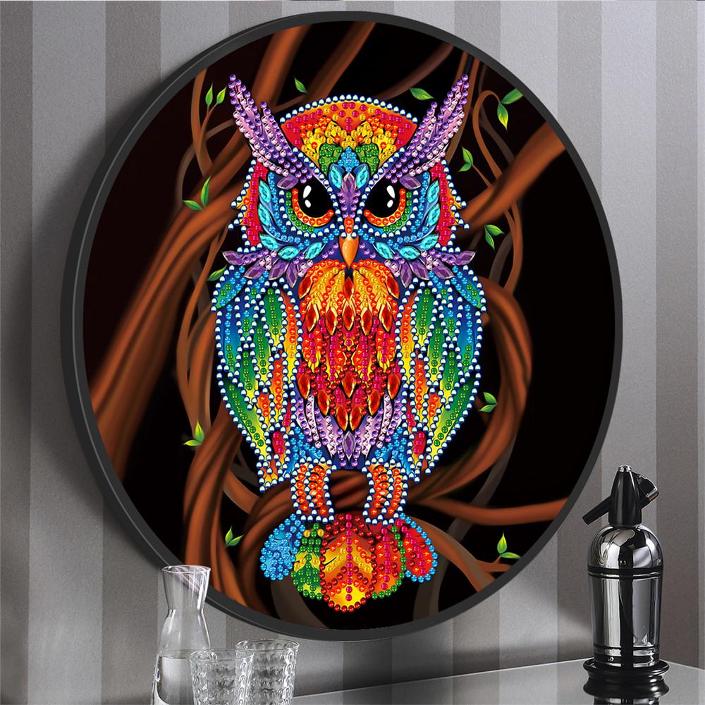 

HUACAN алмазная живопись особой формы животное Сова 5d DIY Алмазная вышивка с рамкой художественные наборы украшения домашний подарок