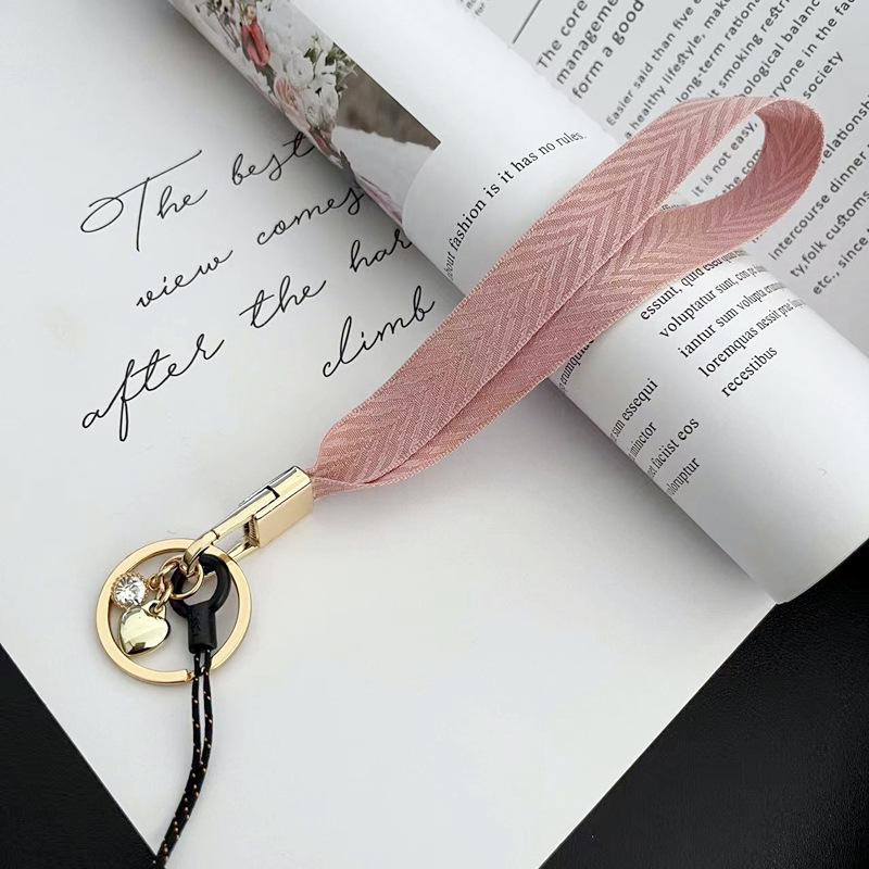 Women's Solid Color Phone Case Lanyard & Universal Wrist Strap Key USB Earphone Bag