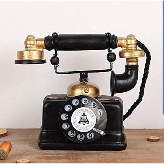 Large Creative Retro Decorative Phone Model Telephone Wall Decor, Vintage Rotary Telephone Decor Statue Artist Figurine Cafe bar Window Decor Model