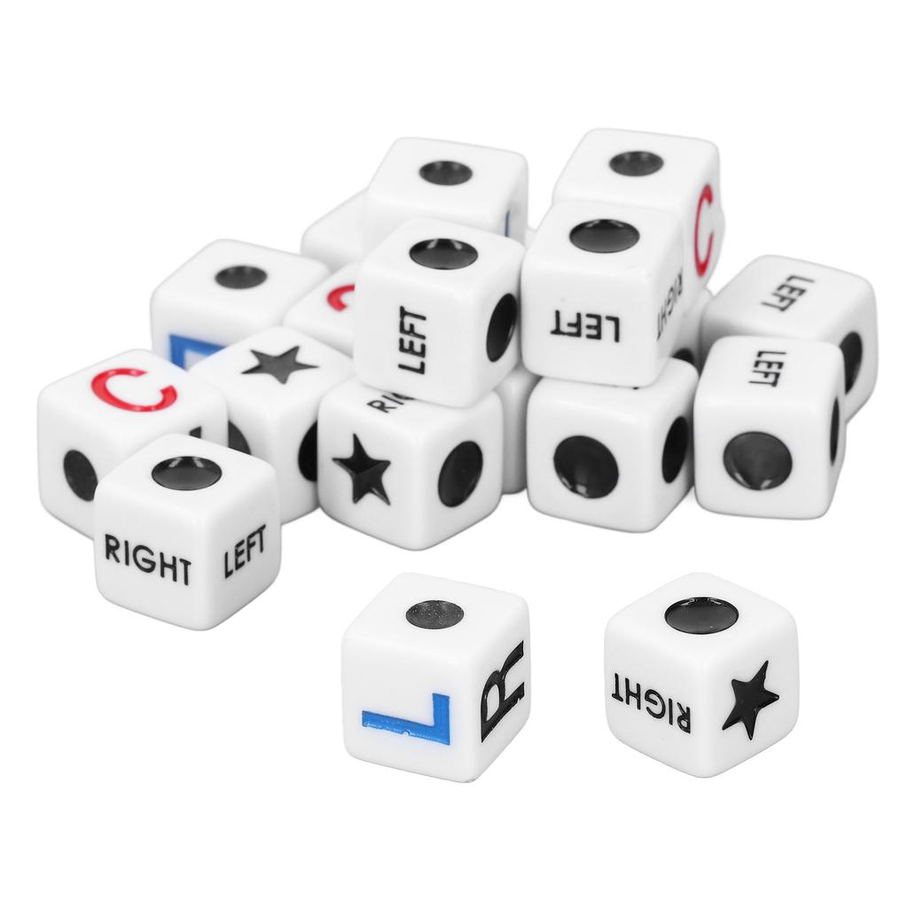 20pcs Left Right Center Dice Plastic Funny Portable Interactive Playing Game Dice for Party Travel