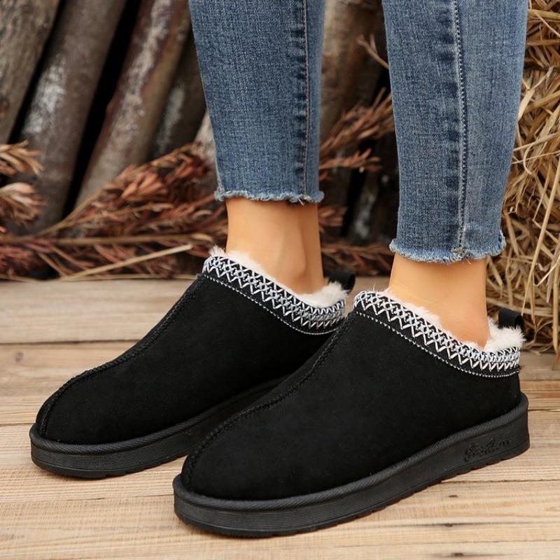 Large Size Slippers Women's Bag Head Fleece Thickened Cotton Shoes Women