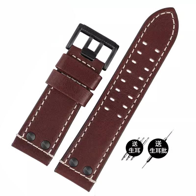 

Double breasted Genuine leather watch strap for Luminox 1879 1920 1921 1925 1927 leather watchband 26mm men s Wristband Bracelet 26mm