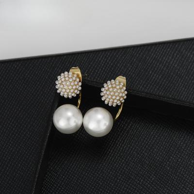 S925 Silbernadel Stecker Ohrringe Kleine Perlen Stecker Ohrringe Damen Persönlichkeits-Ohrringe Perlenohrringe