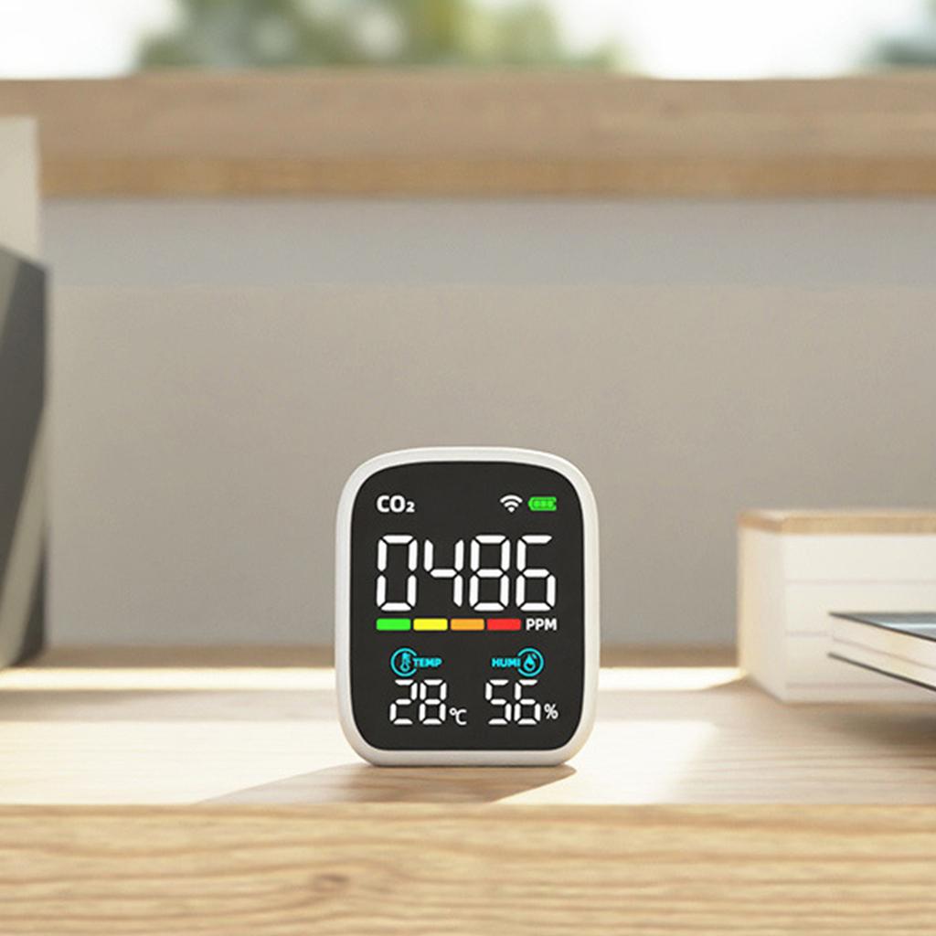 Detectores de dióxido de carbono CO2 Monitor de qualidade do ar interno Monitor de CO2 portátil PM2.5 PM-1.0 PM10- Medidor de HCHO TVOC para casa
