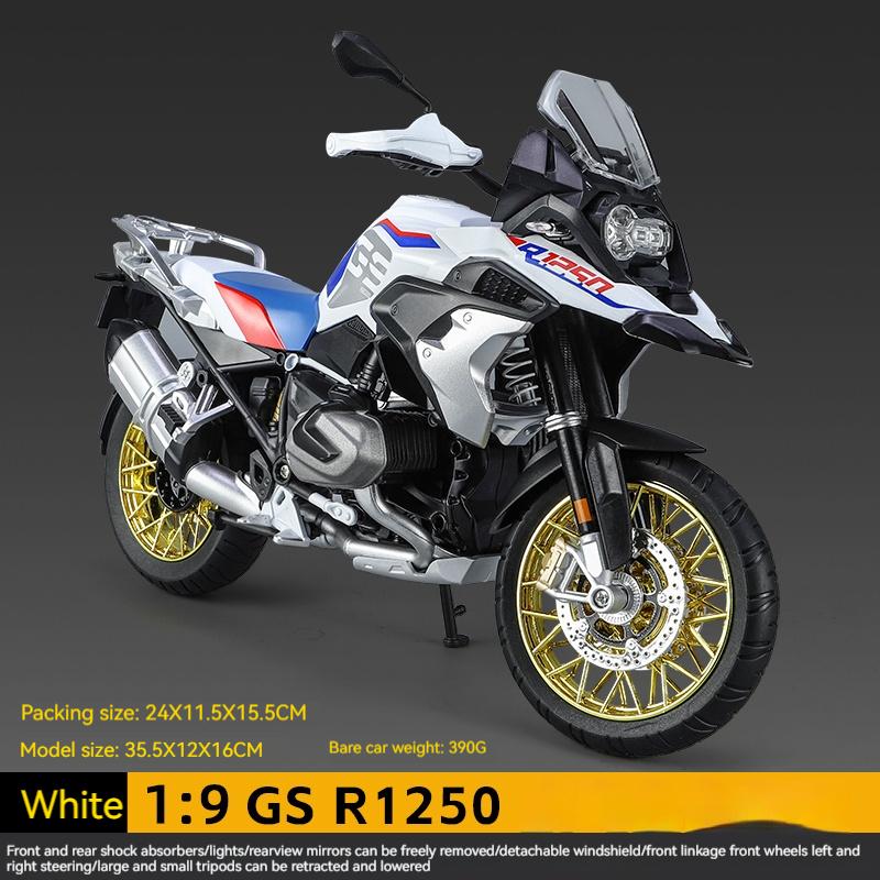 1/9 Scale BMW R1250 GS Adventure Alloy Diecast Metal Model Motorcycle Sound & Light Model Toy Gift with Boyfriend Children Present Kid