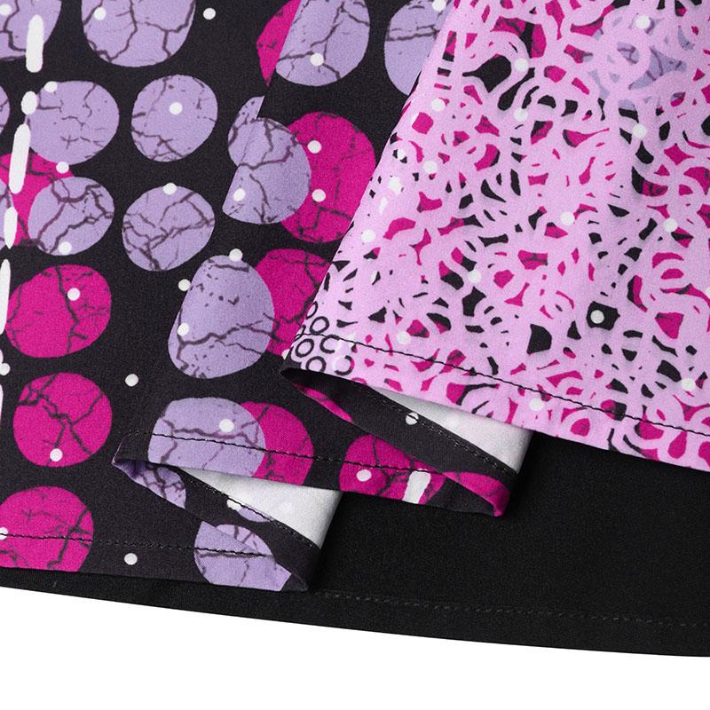 Женское длинное платье большого размера с круглым вырезом и короткими рукавами с принтом — фото 8