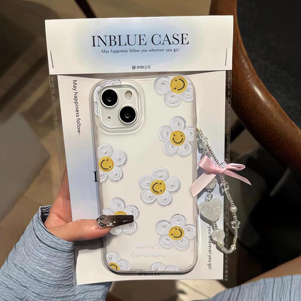 Coques de téléphone portable pour iPhone 11 13 15 Pro Max 12 14 Pro Max Coque iPhone 16 15 Plus 13 Pro 12 Texture givrée Fleurs de dessin animé peintes