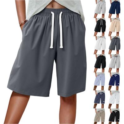 Damen Sportshorts Lässig Locker Einfarbig Atmungsaktiv Schnelltrocknend