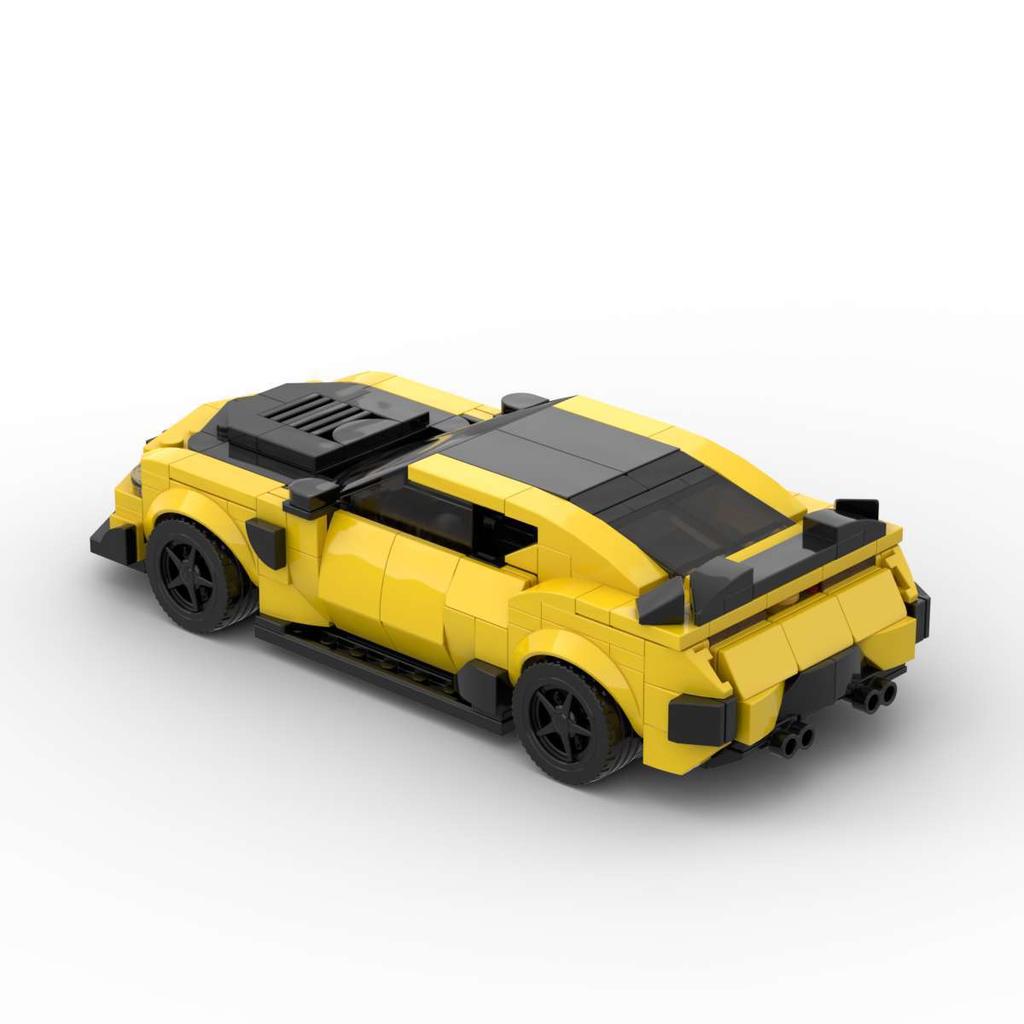 MOC-186862 Bumblebee Snow Suit Blue Merlot Building Blocks Car Model Ornaments Assembled