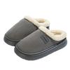 New solid color thick-bottomed shit-stepping slippers autumn and winter couples home velvet warm and non-slip cotton slippers