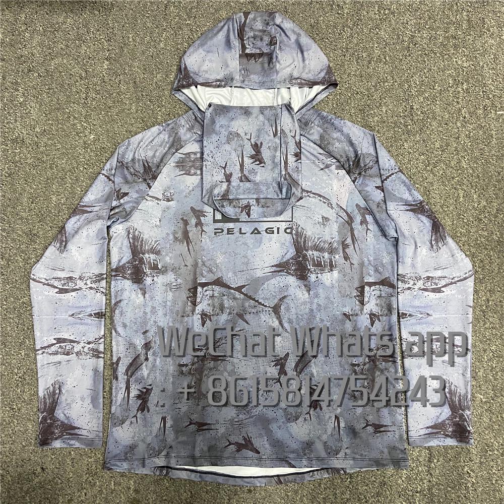 PELAGIC Bluza z kapturem Unisex Outdoor - Ochrona przeciwsłoneczna, Uczucie jedwabiu lodowego, Długi rękaw do wędkowania i biegania w nocy