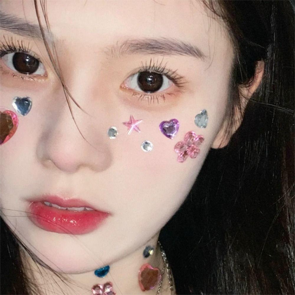 Tattoo Face Tattoo Stickers Face Rhinestone Stickers Body Colored  Eyeliner  Decals