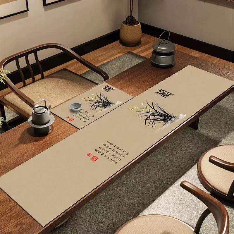 New Chinese-Style Long Coffee Table Tablecloth Absorbent Quick-Drying Tea Table Teacup Pad Kitchen Diatom Mud Drain Pad Diatom Mud