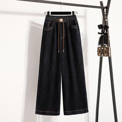 DIMANAF 2025 Plus Size Autumn Women Jeans Pants Denim Female Elastic Basic High Waist Oversize Pants 5XL