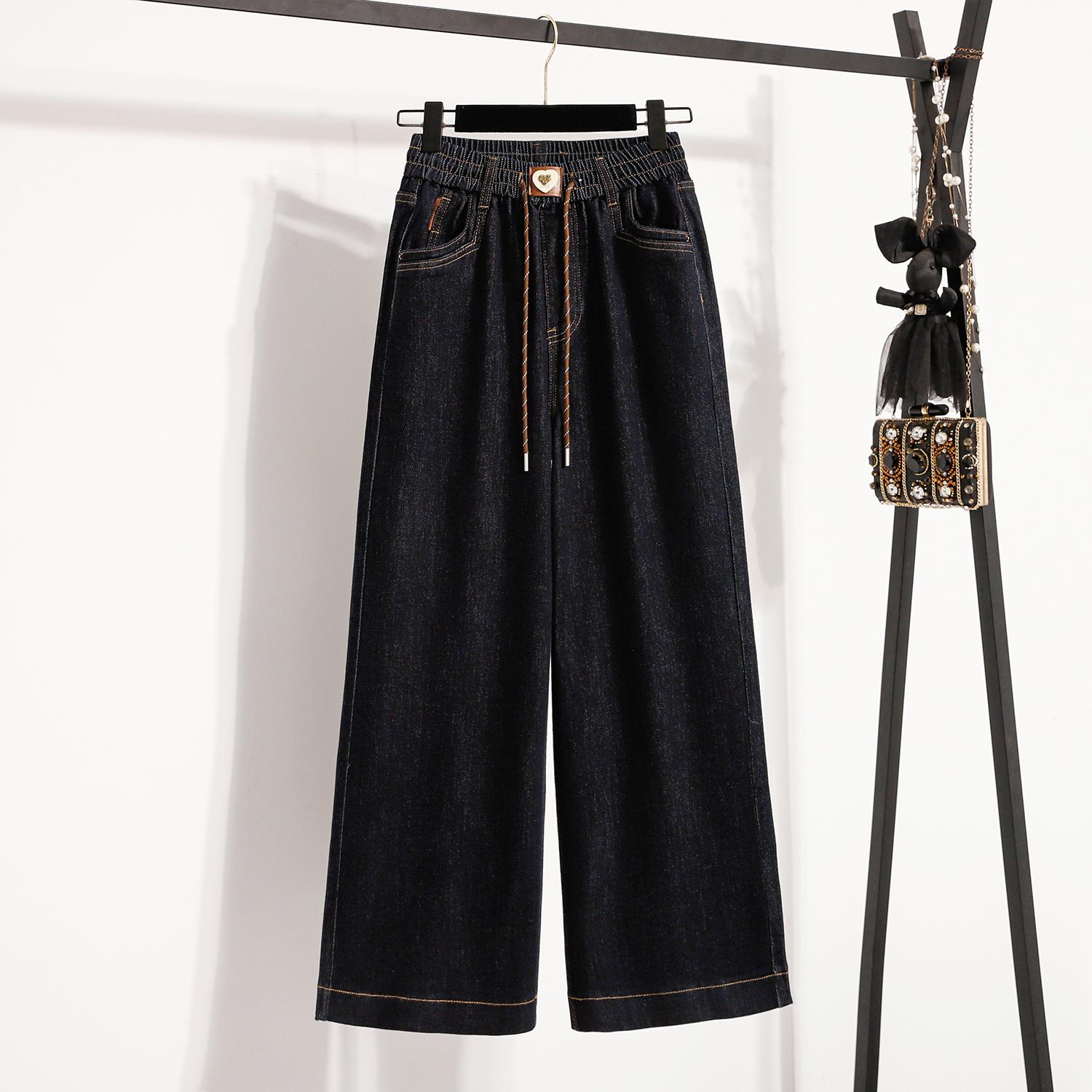 

DIMANAF 2025 Большой размер Осень Женские Джинсы Брюки Деним Женские Эластичные Базовые С высокой талией Оверсайз Брюки 5XL 3XL чёрный