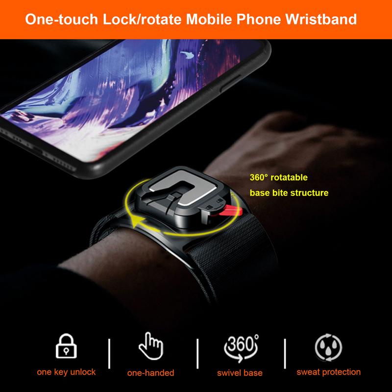 Rotatable Wristband Cell Phone Wrist Holder Biking Detachable Armband Cellphone Bracket Cell Phone Accessories