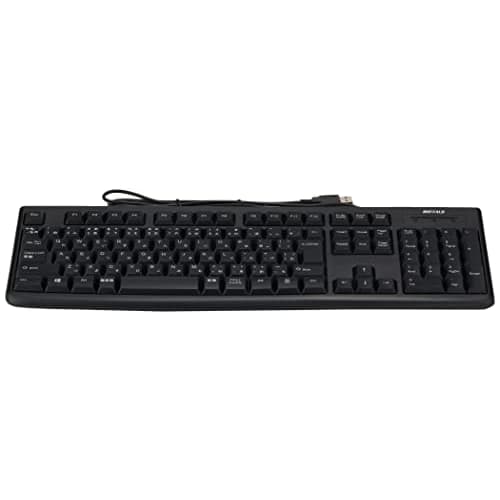 BUFFALO USB Connection Wired Standard Keyboard Black BSKBU105BK [Compatible with Windows/PS4/Nintendo Switch]