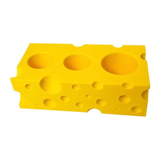 Toothbrush Holder, 3-Hole Partitioned Storage, Creative Cheese Shape Organizer, with Hollow Drainage Structure Stand for Electric Toothbrushes