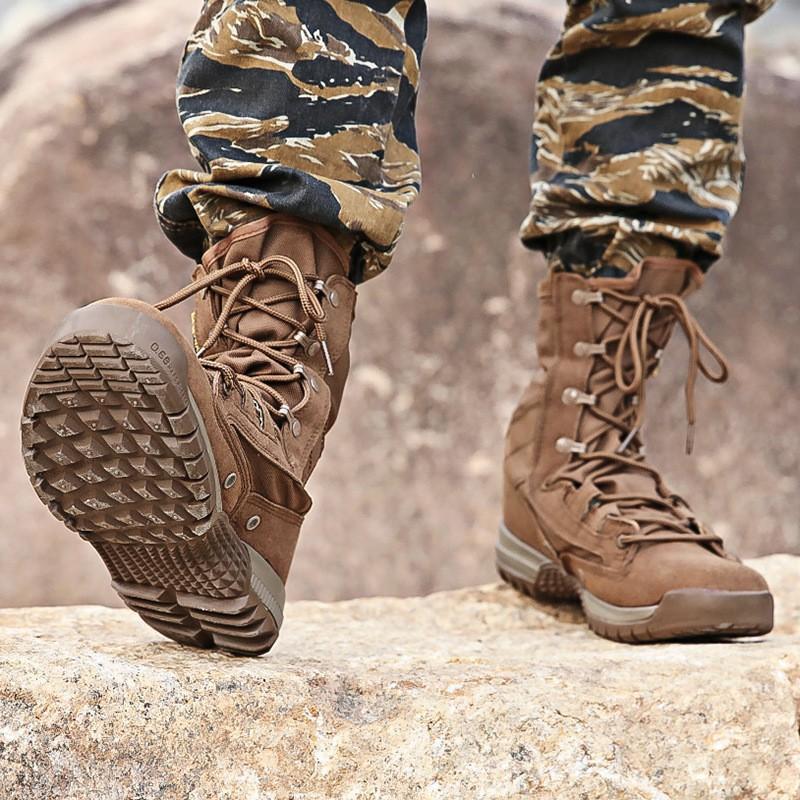 Fashion Outdoor Training 2025 New Summer Breathable Brown Combat Male Ultralight High Top Wear Lovers Desert Men boots